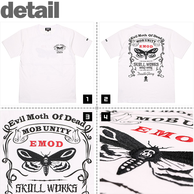 (クローズ ワースト) CROWS×WORST E.M.O.D×SKULL WORKS コラボＴシャツ 前川宗春モデル  (SS:TEE)(SWT-06WH)(※前川宗春着用モデル) Tシャツ 半袖 カットソー 国内正規品