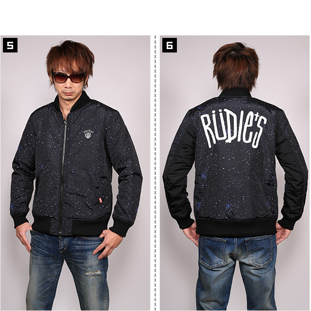 (ルーディーズ) RUDIE'S DRAWING GALAXY BLOUSON (JACKET)(84767-GX×BK) ジャケット ブルゾン  MA-1 国内正規品