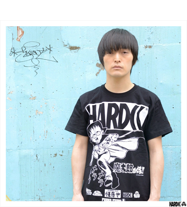 (ハードコアチョコレート) HARDCORE CHOCOLATE 魔太郎がくる！！ (怪奇やブラック)(SS:TEE)(T-677-BK) Tシャツ  半袖 カットソー アニメ 漫画 マンガ 藤子不二雄A 国内正規品