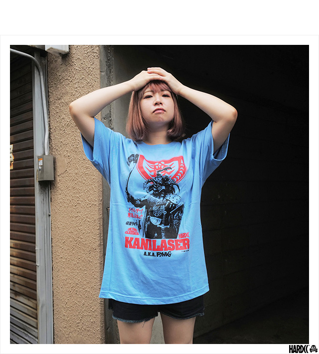 (ハードコアチョコレート) HARDCORE CHOCOLATE カニレーザー (ラァーイダ・サックス)(SS:TEE)(T-1641-BL)  Tシャツ 半袖 カットソー 仮面ライダーV3 ドクトル・ゲー ドクトルG 東映特撮ヒーロー 国内正規品