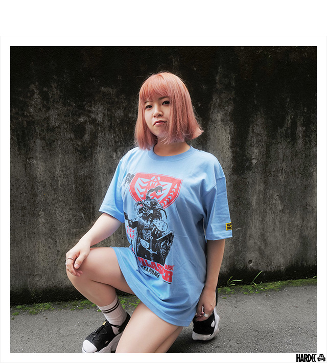 (ハードコアチョコレート) HARDCORE CHOCOLATE カニレーザー (ラァーイダ・サックス)(SS:TEE)(T-1641-BL)  Tシャツ 半袖 カットソー 仮面ライダーV3 ドクトル・ゲー ドクトルG 東映特撮ヒーロー 国内正規品