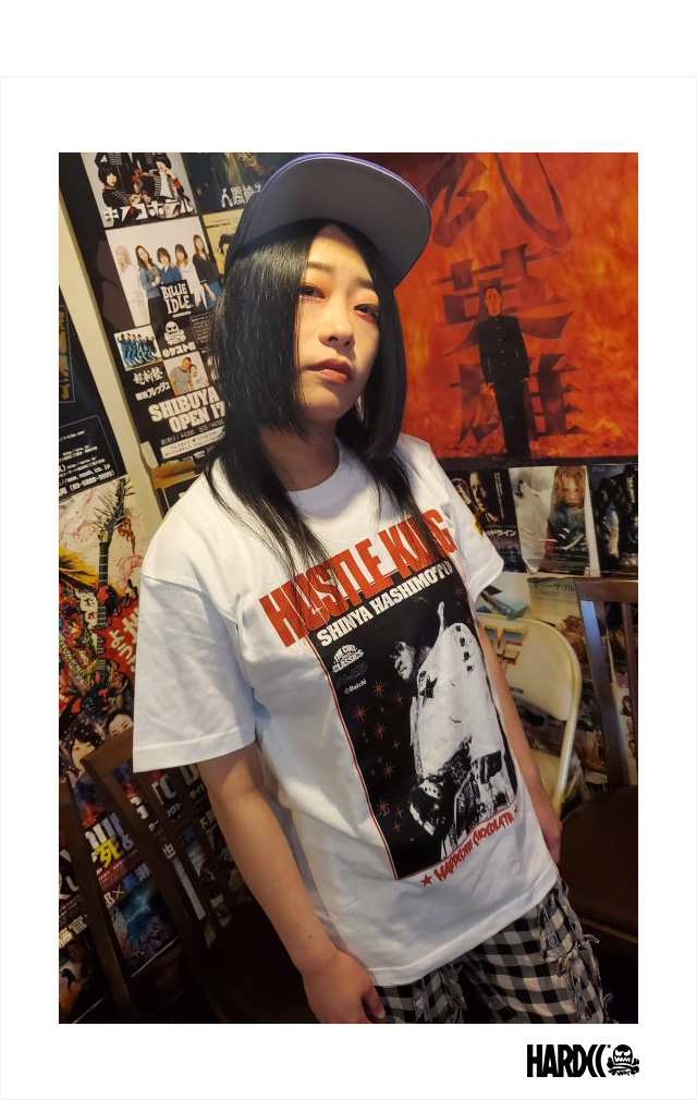 (ハードコアチョコレート) HARDCORE CHOCOLATE 橋本真也 ハッスルキング  (トルネードバニラホワイト)(SS:TEE)(T-2063UR-WH) Tシャツ 半袖 カットソー 新日本 ZERO-ONE ハッスル プロレス  国内正規品