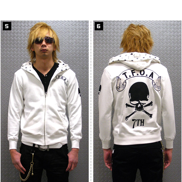 (クローズ ワースト) CROWS×WORST 7th 武装戦線 七代目 ジップパーカー (ZIP HOOD)(CR-069WH) スウェット  パーカー ジップアップ 国内正規品